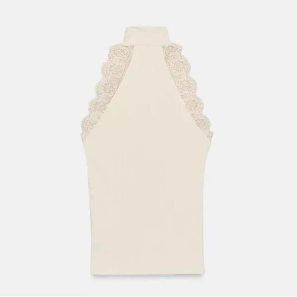 ZARA LACE RIB TOP - Picture 7 of 11